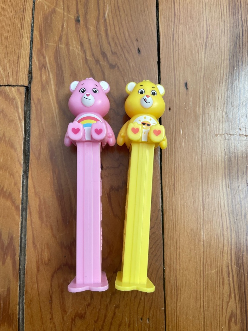 Set of 2 Care Bear Pez Dispensers Featuring Cheer bear & Funshine Bear